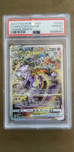 2023 Pokemon SWSH Crown Zenith Mewtwo VST GG44 PSA 10* - Image 1