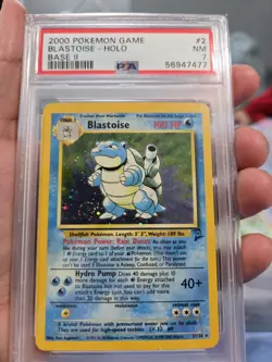2000 POKEMON BASE SET 2 #2 BLASTOISE-HOLO PSA 7 SWIRL - Image 1