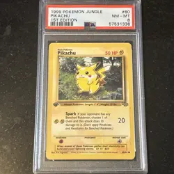 1999 Pokemon 1st Edition JUNGLE PSA 8 NM - Mint PIKACHU 60/64 - Image 1