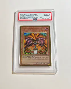 PSA 8 2021 Yu-Gi-Oh! Exodia The Forbidden One #MGED-EN005 Gold Rare 1st Edition - Image 1