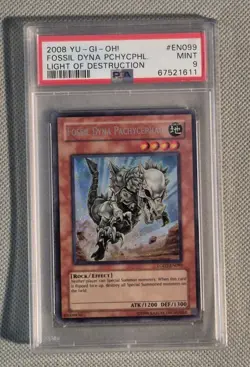 PSA 9 Fossil Dyna Pachycephalo Secret LODT-EN099 Light Destruction Yugioh - Image 1