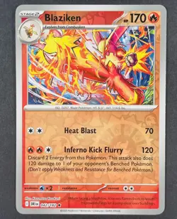 POKEMON Blaziken 042/182 Scarlet & Violet Destined Rivals Reverse Holo Card - Image 1