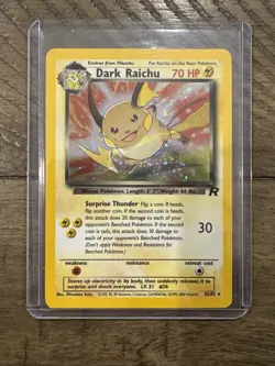 Pokemon Dark Raichu Holo TCG Card 83/82 Secret Rare 2000 WOTC - Image 1