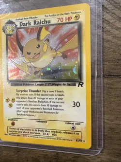 Pokemon Dark Raichu Holo TCG Card 83/82 Secret Rare 2000 WOTC - Image 2