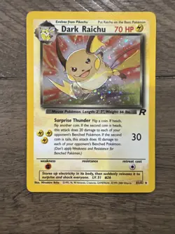 Pokemon Dark Raichu Holo TCG Card 83/82 Secret Rare 2000 WOTC - Image 5
