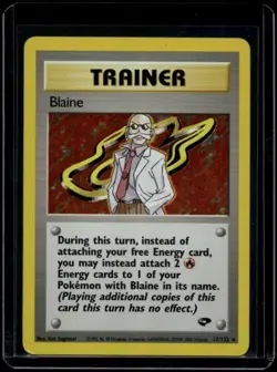 Pokemon TCG Blaine 17/132 Gym Challenge Holo Rare MP - Image 1