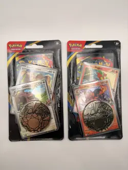 Pokemon TCG: Mega Evolution Phantasmal Flames Blister Set- Greedent and Magcargo - Image 1