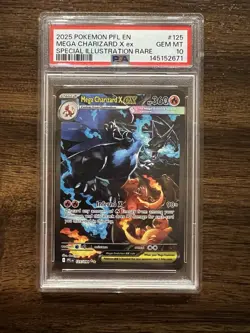 PSA 10 2025 Pokemon Phantasmal Flames Mega CharizardEX Special Illustration Rare - Image 1