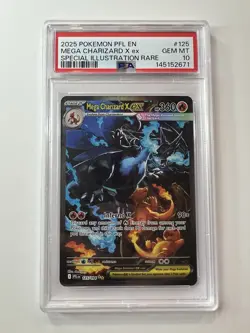 PSA 10 2025 Pokemon Phantasmal Flames Mega CharizardEX Special Illustration Rare - Image 2