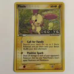 Plusle (Stamped) EX Deoxys 44/107 - Reverse Holo - Pokemon TCG - Vintage LP! - Image 1