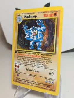Pokemon Machamp Base Set 8/102 1st Edition Holo Rare – LP+ - Image 3