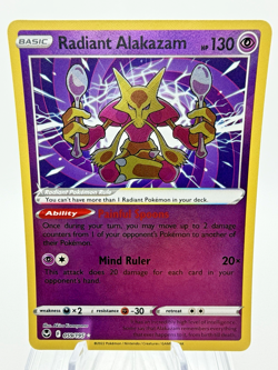 Radiant Alakazam Silver Tempest 059/195 Sword & Shield Pokemon TCG HOLO Rare - Image 1