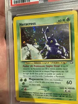 PSA 5 EX Heracross HOLO SPANISH Pokemon Neo Genesis 2001 POP 1 & ONLY 1 HIGHER - Image 3