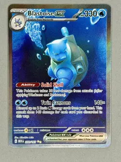 Pokemon Scarlet & Violet 151 TCG Blastoise EX 200/165 Sir Special Illustration - Image 3
