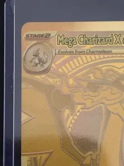 Pokemon Mega Charizard X EX Gold Full Art Holo 130/094 Phantasmal Flames 360HP - Image 3