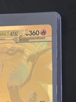 Pokemon Mega Charizard X EX Gold Full Art Holo 130/094 Phantasmal Flames 360HP - Image 4
