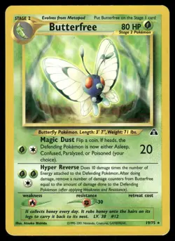 Pokemon Tcg Butterfree #19 Pokemon Neo Discovery MP - Image 1