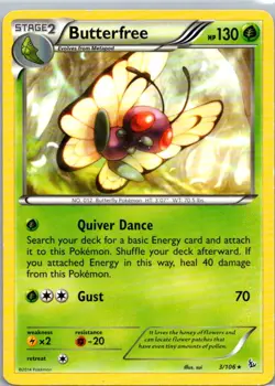 Pokemon TCG Butterfree 3/106 Flashfire LP - Image 1