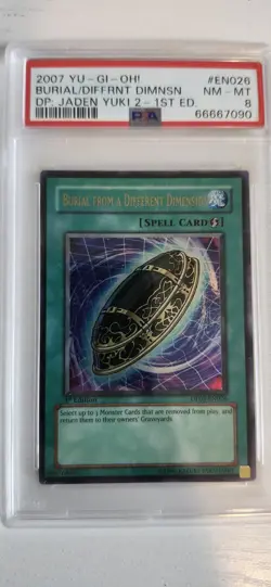 YuGiOh - Burial From A Different Dimension - DP03-EN026 - Ultra Rare 1st PSA 8 - Image 1