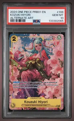 One Piece PRB01 Premium Booster The Best Kouzuki Hiyori Alt Art OP06 106 PSA 10 - Image 1