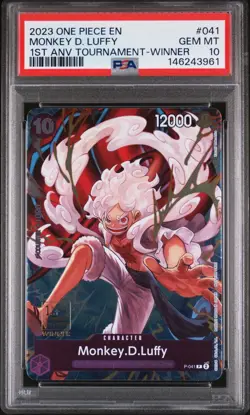 Monkey D Luffy 1st Anniverary Winner PSA 10! One Piece TCG luffy Card - Image 1