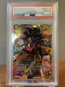 SS4 Son Goku a Heartfelt Plea BT8-110 SR Foil Dragon Ball Super Card Game PSA - Image 1