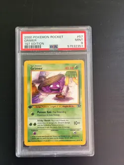 2000 Pokemon 1st Edition Team Rocket # 57 Grimer PSA 9 Card MINT - Image 1