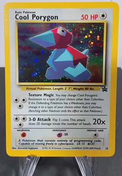 Pokemon Cool Porygon 15/53 Wotc Black Star Promo Holo Card Virtual Wizards 2000 - Image 1