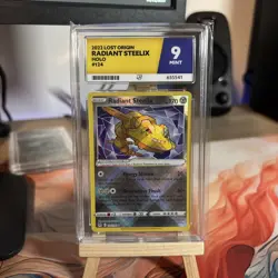 Pokemon TCG Radiant Steelix Lost Origin Holo Card 124/196 English ACE 9 - Image 1