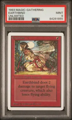 Earthbind (banned) - Unlimited - MTG - Mint - PSA 9. POP 36. More MTG in Store - Image 1