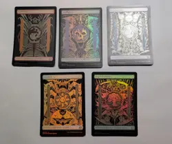 FOIL Phyrexian Text Land Set Of 5 Phyrexia All Will Be One MTG Full art new - Image 1