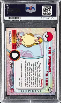 2000 TOPPS CHROME POKEMON T.V. SPARKLE #18 PIDGEOT PSA 10 - Image 2