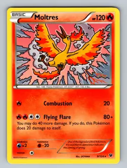 Moltres 9/124 Rare XY - Fates Collide NM Pokemon TCG - Image 1