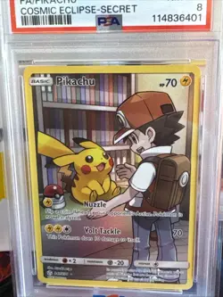 Pikachu Sun & Moon 241/236 (Pokemon, Wizard) **PSA 8 Cosmic Eclipse SR 2019 - Image 2