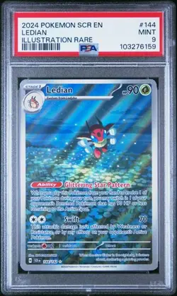 2024 Pokemon TCG SCR EN Illustration Rare #144 Ledian PSA 9 MINT - Image 1