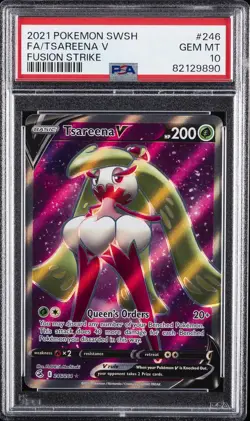 2021 POKEMON SWORD & SHIELD FUSION STRIKE #246 FULL ART/TSAREENA V PSA 10 - Image 1