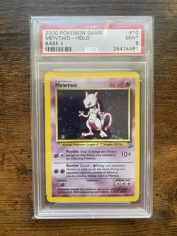 2000 Pokemon Base Set 2 Mewtwo PSA 9 MINT - Image 1