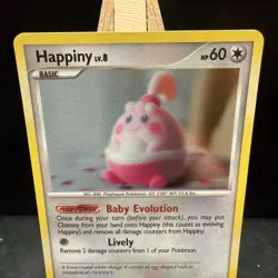 Pokemon TCG Happiny LV. 8 14/17 HP 60 Basic Baby Evolution 2008 Holo - Image 2