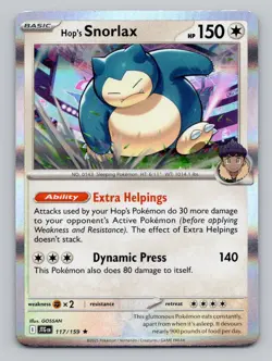 Holo Hop's Snorlax #117/159 Rare SV09: Journey Together Pokemon - Image 1