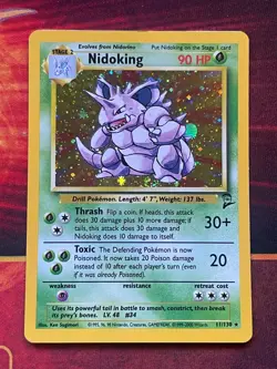 Nidoking 11/130 Holo Rare - Pokemon Base Set 2 Unlimited - LP-/MP Wotc Vintage - Image 1