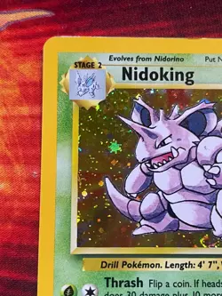 Nidoking 11/130 Holo Rare - Pokemon Base Set 2 Unlimited - LP-/MP Wotc Vintage - Image 2