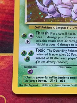 Nidoking 11/130 Holo Rare - Pokemon Base Set 2 Unlimited - LP-/MP Wotc Vintage - Image 4