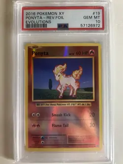 2016 Pokemon XY Evolutions Reverse Foil Holo Ponyta #19 PSA 10 - Image 1