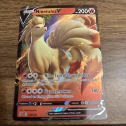 Pokemon Ninetales V 026/192 Ultra Rare SWSH Rebel Clash NM - Image 2