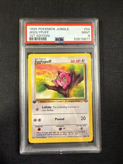 1999 Pokemon Jungle Jigglypuff 1st Edition PSA 9 - Image 1