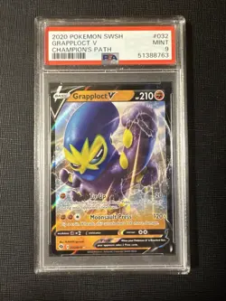 2020 Pokemon SWSH Champion's Path Grapploct V #032 PSA MINT 9 - Image 1