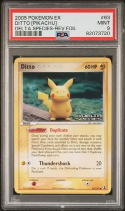 Ditto [Pikachu] Reverse Holo Pokemon Ex Delta Species 63/113 PSA 9 MINT - Image 1