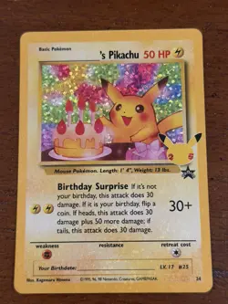 Pokemon Pikachu TGC Birthday Celebration 25Th Anniversary ￼ - Image 1