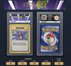 Pokemon TCG Gust of Wind Base Set Shadowless 93/102 Graded Ace 10 Gem Mint - Image 3