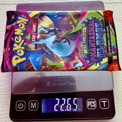 Pokemon 🔥 Mega Evolution Phantasmal Flames – 7 HEAVY Packs (22.6–22.65g) 🔥 - Image 2